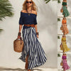 Women's Off-Shoulder Top & Slit Maxi Skirt Set by FitiqueFit
