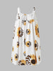 🌻 Plus Size Sunflower Print Sleeveless Wrap Dress by FitiqueFit