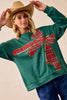 BiBi Plaid Ribbon Bow Detail Christmas Fleece Pullover by FitiqueFit