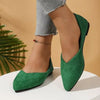 Women's Suede Pointed-Toe Flat Shoes by FitiqueFit