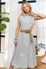 New Striped Button Down Sleeveless Midi Dress For Women – Classic, Elegant, Stylish, Chic, Timeless Striped Midi Dress For Any Occasion by Stevvex