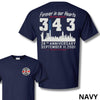 343 Forever in Our Hearts T-Shirt - 9/11 Memorial Firefighter Tribute Tee by Dog Mom Hat