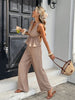 Women's Striped Sleeveless Top & Wide-Leg Pants Two-Piece Set by FitiqueFit
