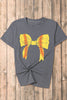 Black Baseball Bowknot Graphic Casual Tee by Wild and Free Boutique