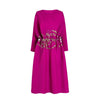Sanzhai Pleated Plus Size Summer Fashionable Stylish Round Neck Long Sleeve Loose Long Dress
