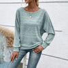 Women’s Textured Round-Neck Long-Sleeve Pullover by FitiqueFit