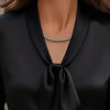 Elegant Satin Ribbon Blouse — Long Sleeve Button-Down Work Shirt by FitiqueFit