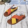 Women's Color-Block Cross-Strap Flat Sandals by FitiqueFit