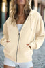 Women’s Zip Up Crop Sweatshirt – Fleece Lined Casual Hoodie by FitiqueFit