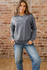 High-rise saved by grace Letter Embroidery Mineral Wash Loose Sweatshirt by Wild and Free Boutique