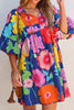 Modern Floral Print Tie Neck Dress Elegant & Timeless Colorful Dress by Stevvex