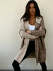 Women’s Color Block Hooded Knitted Cardigan – Plus Size Mid-Length Sweater Coat by FitiqueFit
