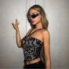 Women's Stylish Backless Lace Up Pullover Crop Top by My Store