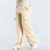 Women's Loose-Fit Casual Pants with Pockets – Solid Color Two-Tone Label by FitiqueFit