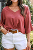 V-Neck Half Sleeve Blouse