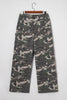 Green Camo Denim Cargo Wide Leg Pants by Wild and Free Boutique