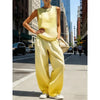 Women's Sleeveless Cardigan Top & Pants Two-Piece Set by FitiqueFit