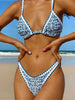 New Blossom Charm High-Cut Bikini Set For Summer – Strapless Floral Print Swimsuit with Elegant Embroidered Cut-Out Triangular Top Contrast Trim and Back Buckle – Women’s 2-Piece Summer Beachwear by Stevvex