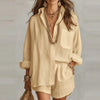 Women’s Solid Color Shorts and Shirt Set by FitiqueFit