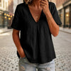 Women's Pleated Cotton-Linen Short-Sleeve Shirt – 5 Colors S–XXL by FitiqueFit
