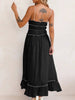 Vintage Ruffled Hem Midi Dress With Tied And Ruched Detail Elegant Feminine Girls Dress by Stevvex