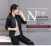 Korean-Style Slim Fit Motorcycle Leather Coat — Stand-Up Collar by FitiqueFit