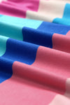Multicolor Color Block Striped Bow Knot Straps Maxi Dress