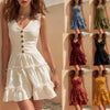 Women's Sleeveless Linen Button-Up Midi Dress by FitiqueFit