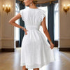 Waisted V-Neck Lace Midi Dress by FitiqueFit