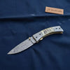 Handmade Damascus Steel Folding Knife with Natural Bone Handle – Custom Pocket Knife by JW SteelCrafts