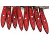 Damascus Kitchen Knife Set of 8, Hand-Forged with Red Pakka Handles by JW SteelCrafts