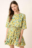 New Summer Floral Tie Waist Half Sleeve Mini Dress –Feminine and Chic Floral Dress with Flattering Tie Waist Detail by Stevvex