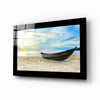 Boat on the Beach Glass Wall Art by Insigneart USA