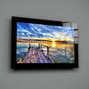 Sunset at Pier Glass Wall Art by Insigneart USA