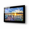 Sunset at Pier Glass Wall Art by Insigneart USA