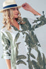 Tropical Palm Leaf Button-Down Midi Dress - Resort and Spring Collection