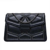 Delighted Black PU Leather Crossbody Chain Bags For Women And Girls Simple Fashionable Shoulder Small Handbags by Stevvex