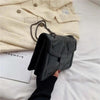 Delighted Black PU Leather Crossbody Chain Bags For Women And Girls Simple Fashionable Shoulder Small Handbags by Stevvex