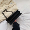 Delighted Black PU Leather Crossbody Chain Bags For Women And Girls Simple Fashionable Shoulder Small Handbags by Stevvex