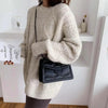 Delighted Black PU Leather Crossbody Chain Bags For Women And Girls Simple Fashionable Shoulder Small Handbags by Stevvex