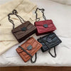 Delighted Black PU Leather Crossbody Chain Bags For Women And Girls Simple Fashionable Shoulder Small Handbags by Stevvex