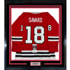 Framed Autographed/Signed Denis Savard HOF 2002 35x39 Chicago Red Hockey Jersey JSA COA