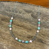 Queen Conch and Round Turquoise Mosaic Beaded Necklace by Wild Junkie