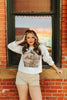 Cattle Tag Raw Hem Graphic Sweatshirt by Wild Junkie