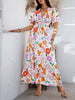 Elegant Printed V-Neck Short Sleeve Maxi Dress Beautiful Casual Women Long Dress by Stevvex