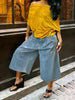 Women's Wide-Leg Cargo-Style Pants with Zipper & Button Detail by FitiqueFit