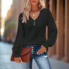 Plus Size Women's V-Neck Solid Top by FitiqueFit