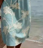 Women's Resort V-Neck Coconut Print Loose Three-Quarter Sleeve Dress by FitiqueFit