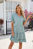 Short Sleeve Tiered Mini Dress Feminine & Flowy Modern Women Summer Dress by Stevvex