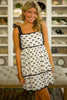 White Bow Contrast Trim Knotted Shoulder Mini Dress by Wild and Free Boutique